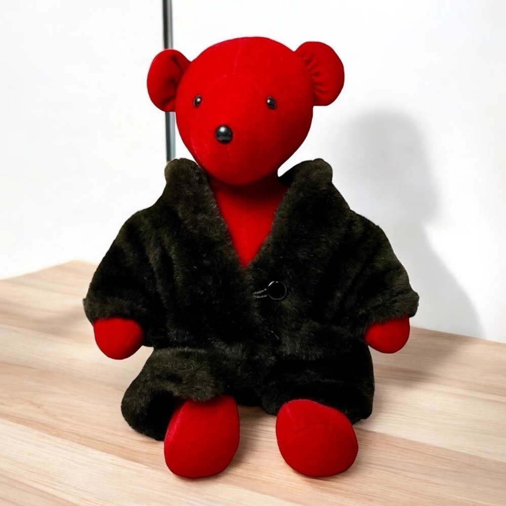 Red Christmas Bear North American Company Lauren Bearcall Fur Coat USA Made